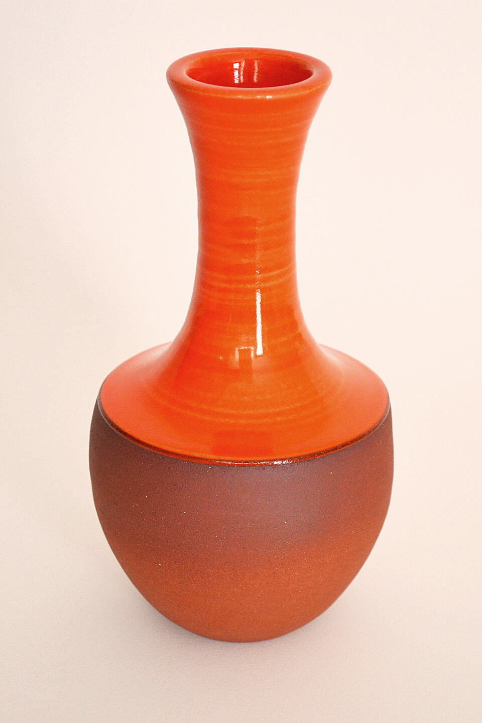 Red-Orange Ceramic Vase No. 614