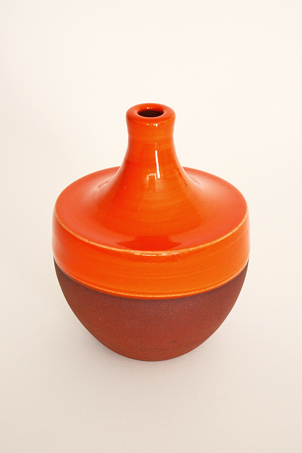 Red-Orange Ceramic Vase No. 616