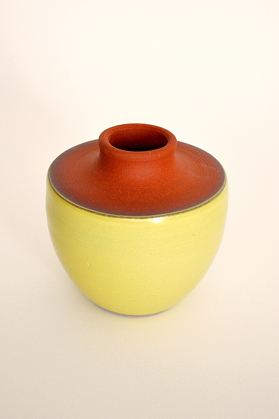 Satin Yellow Green Ceramic Vase No. 617