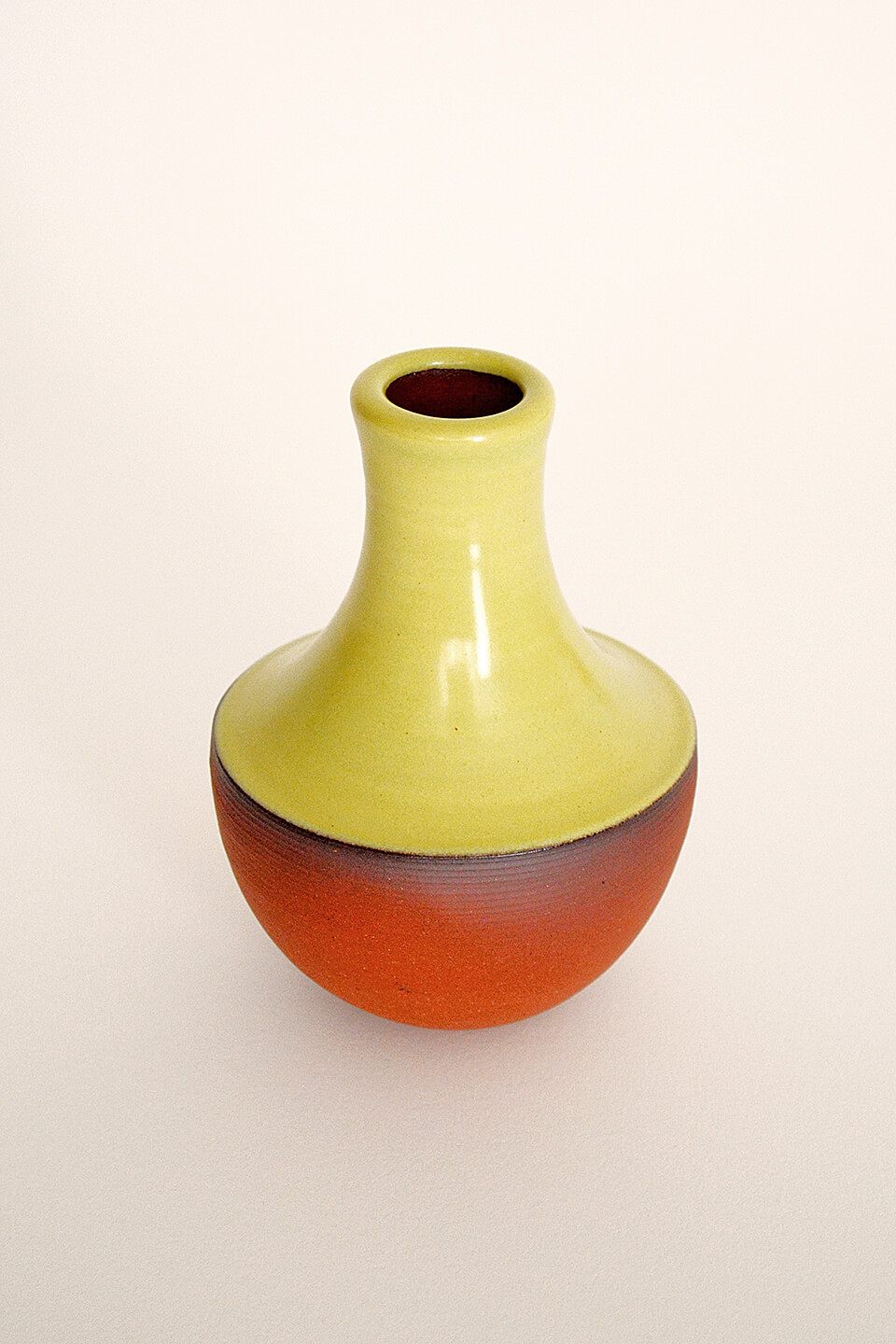 Satin Yellow Green Ceramic Vase No. 620