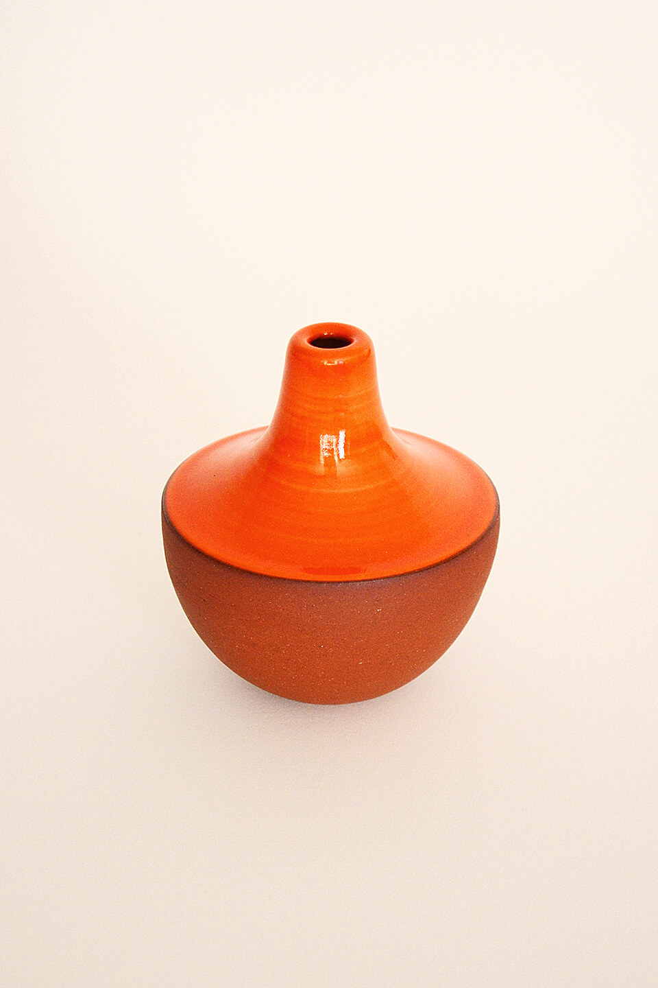 Red-Orange Ceramic Vase No. 638