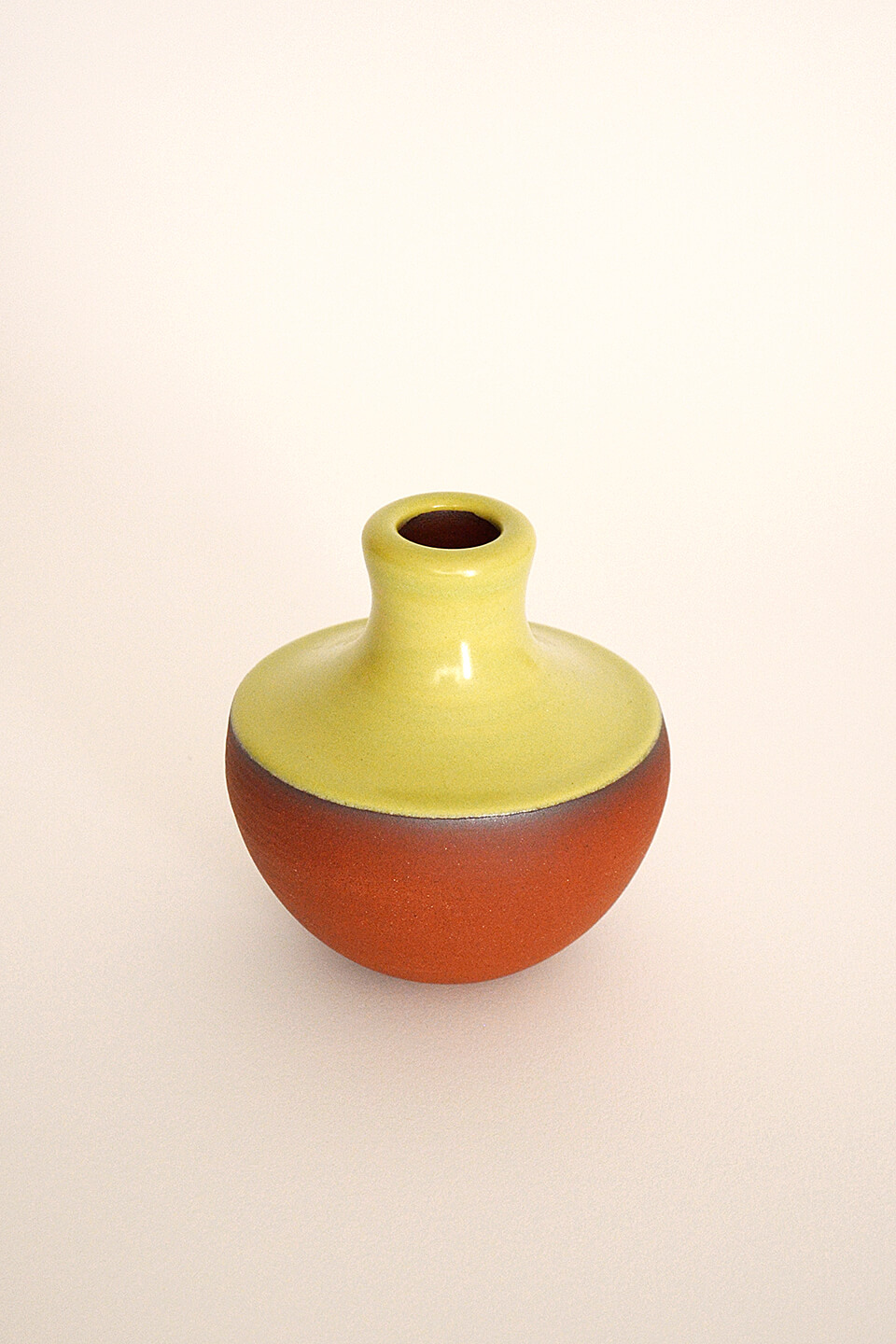 Satin Yellow Green Ceramic Vase No. 639