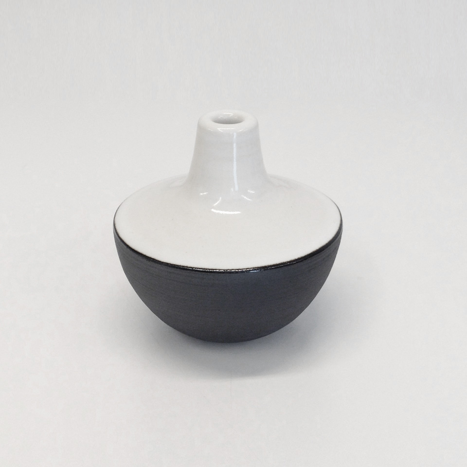 White + Black Ceramic Vase No. 640