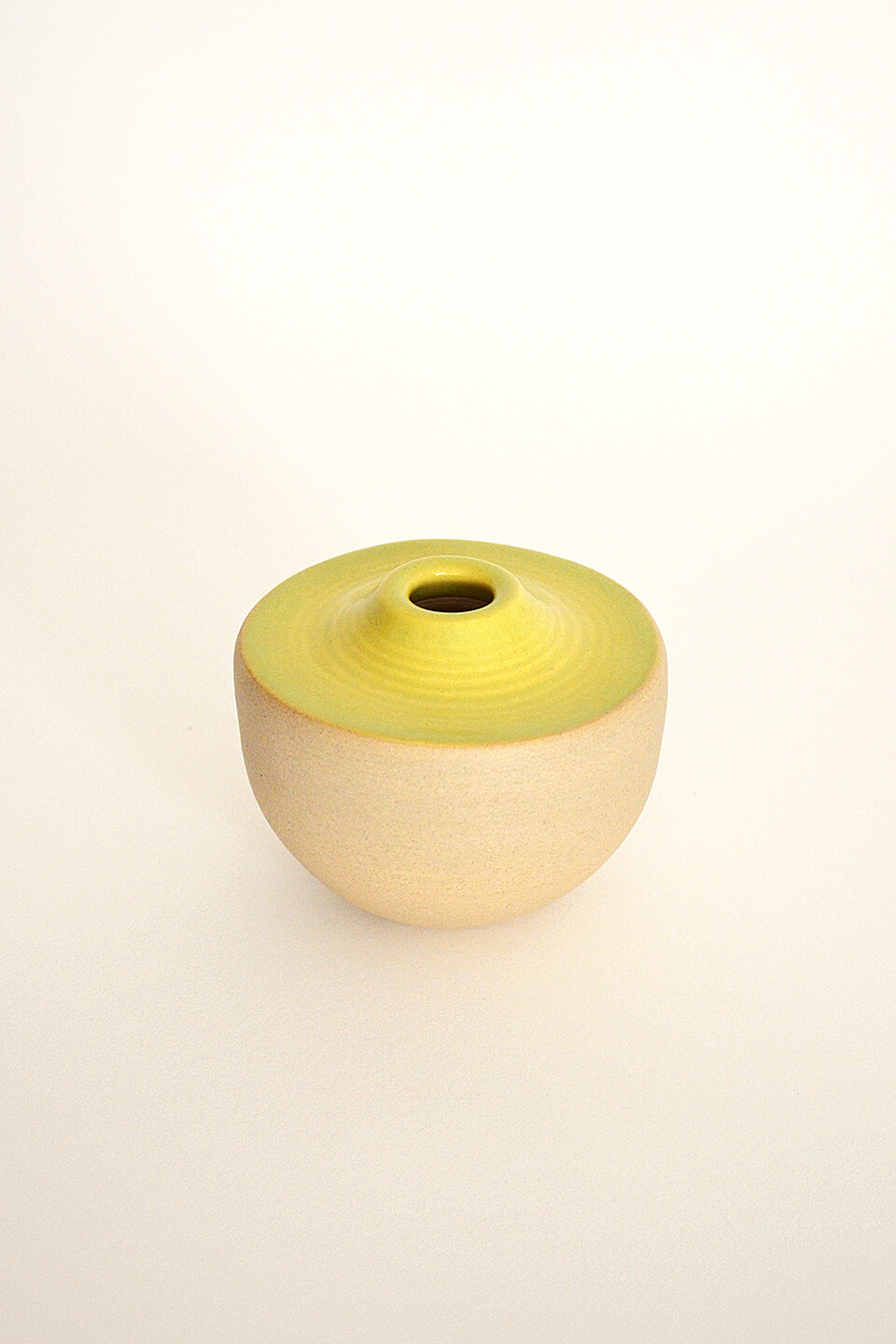 Satin Yellow Green Ceramic Vase No. 641