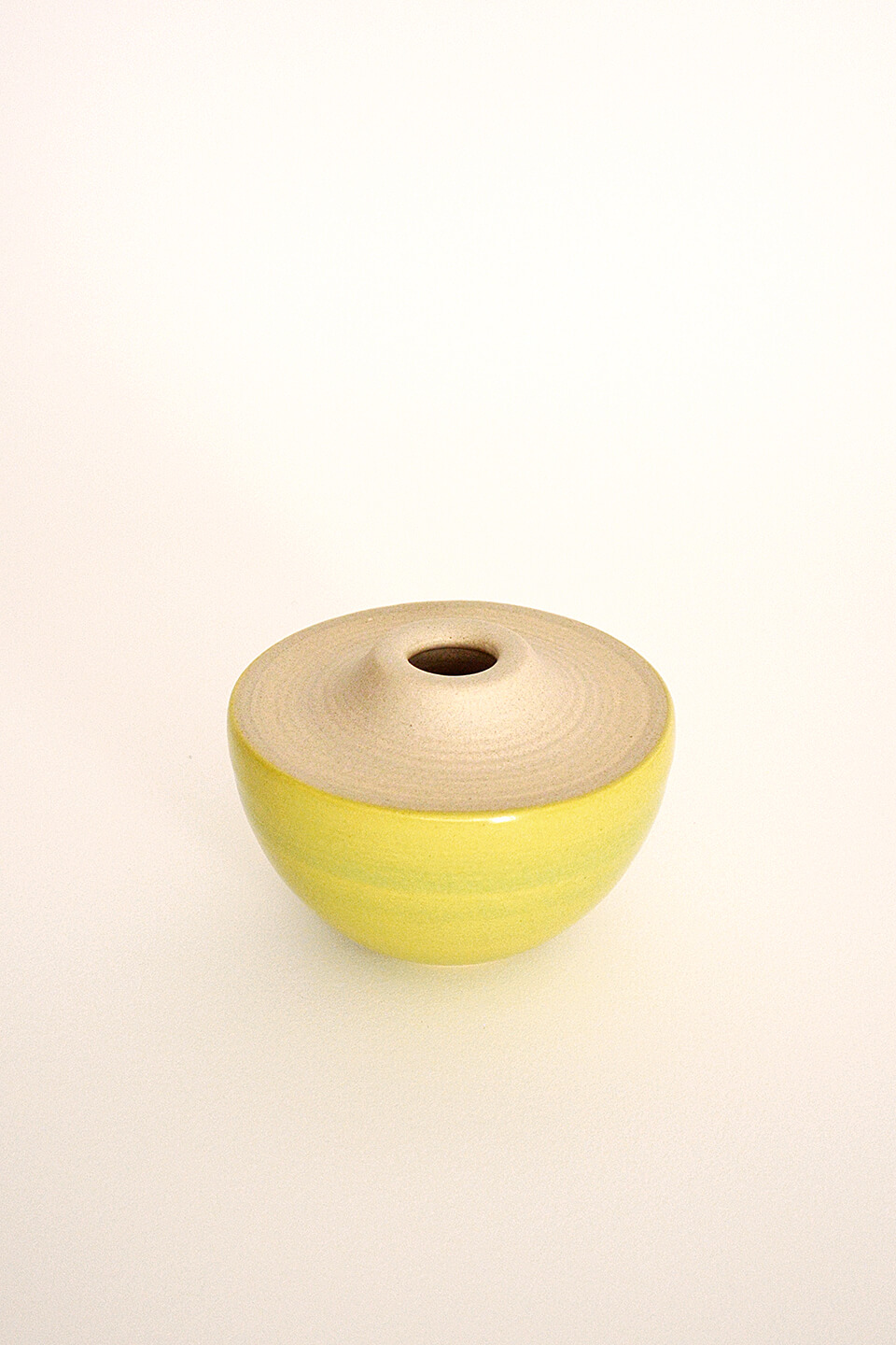Satin Yellow Green Ceramic Vase No. 642