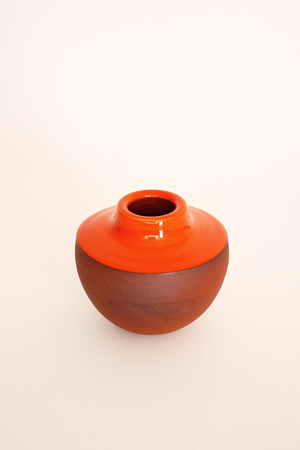 Red-Orange Ceramic Vase No. 646
