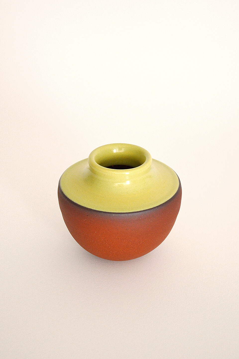 Satin Yellow Green Ceramic Vase No. 647