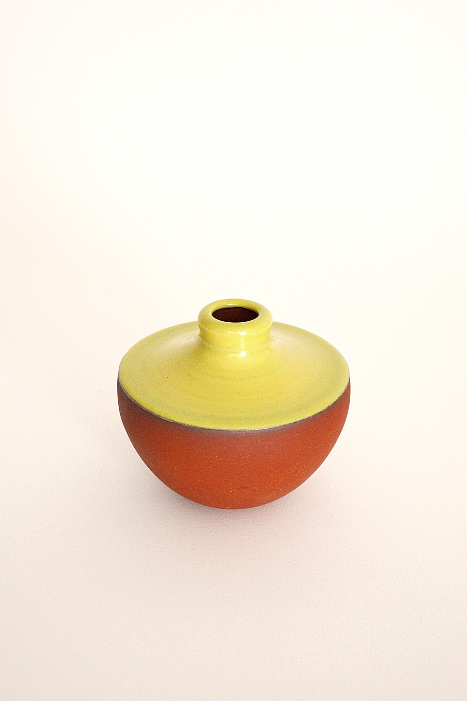 Satin Yellow Green Ceramic Vase No. 650