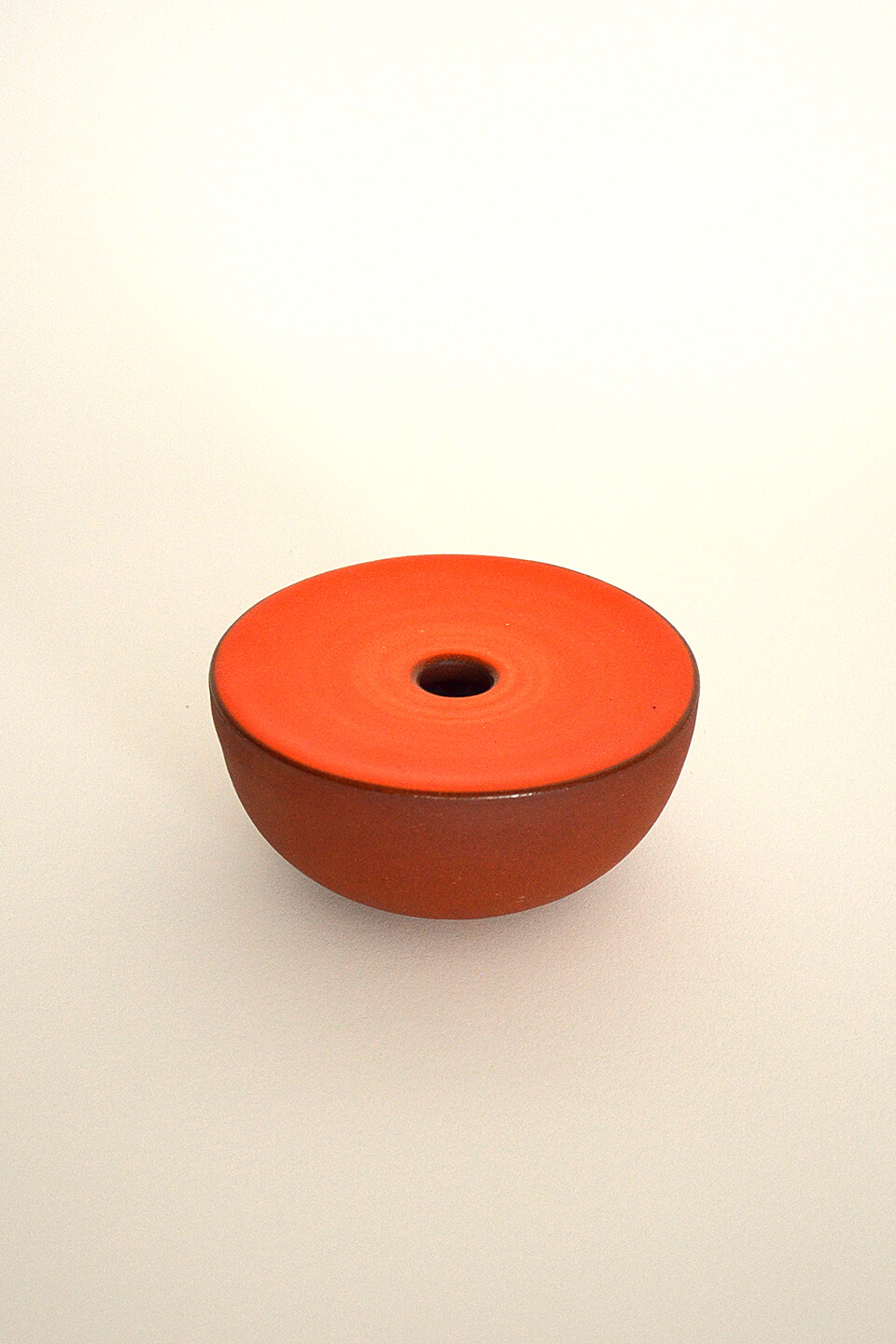 Red-Orange Ceramic Vase No. 654