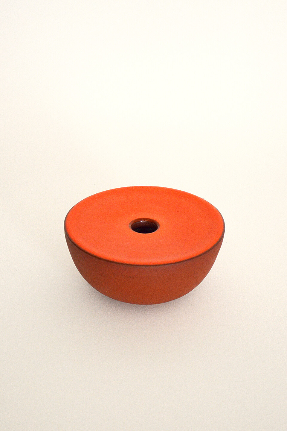 Red-Orange Ceramic Vase No. 656