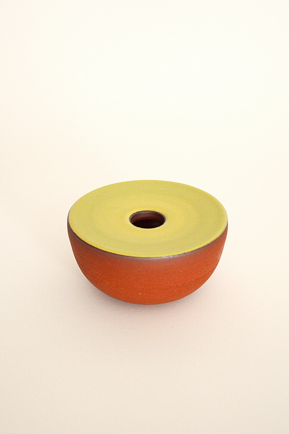 Satin Yellow Green Ceramic Vase No. 660