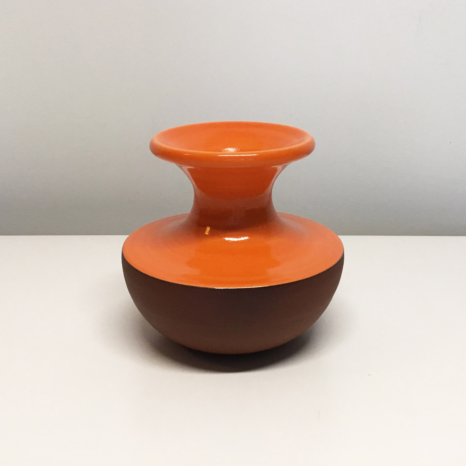 Red-Orange Ceramic Vase No. 666
