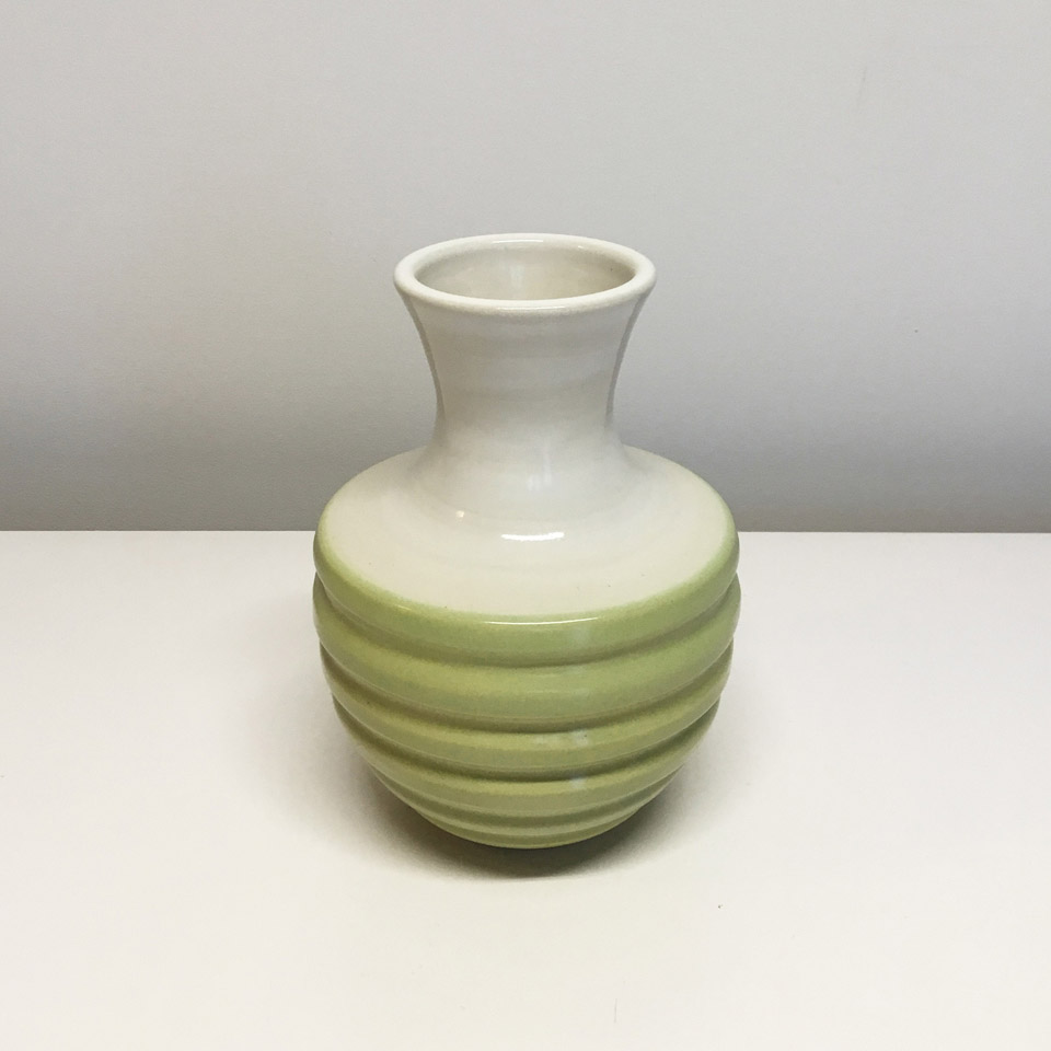 White And Green Ceramic Vase No. 670