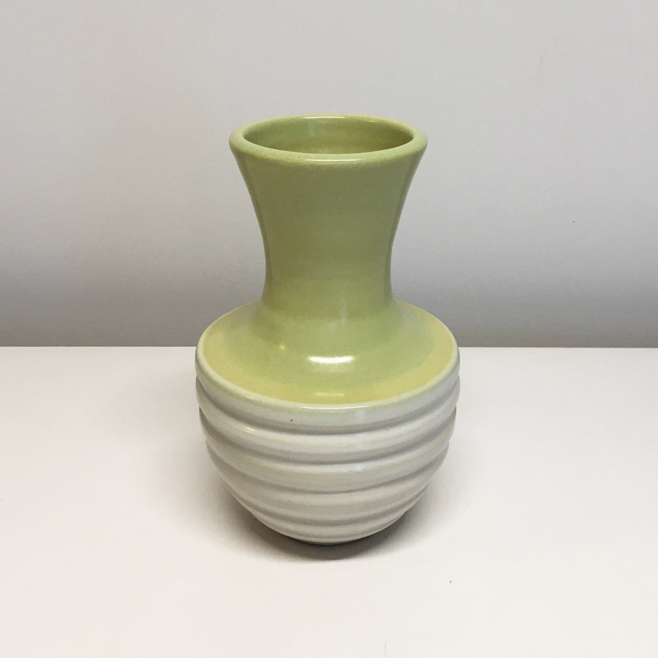 Green And White Ceramic Vase No. 671