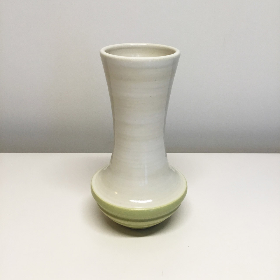 White And Green Ceramic Vase No. 674