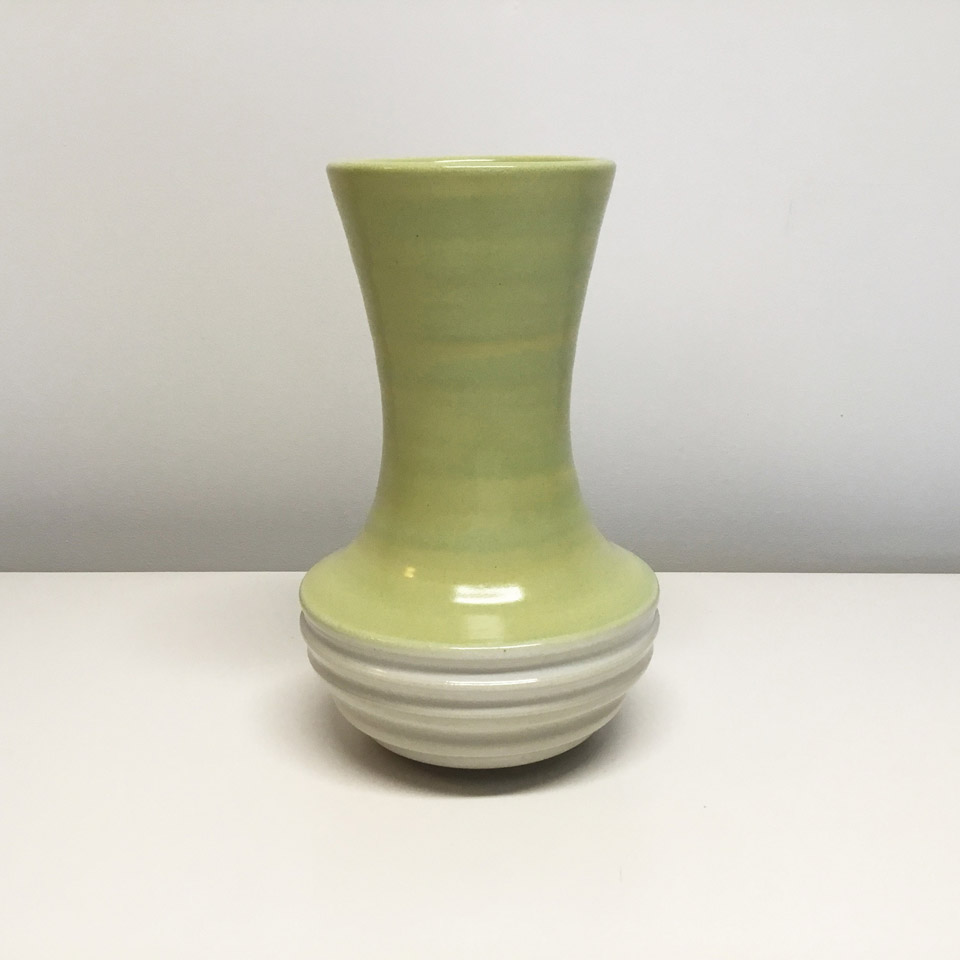 Green And White Ceramic Vase No. 675