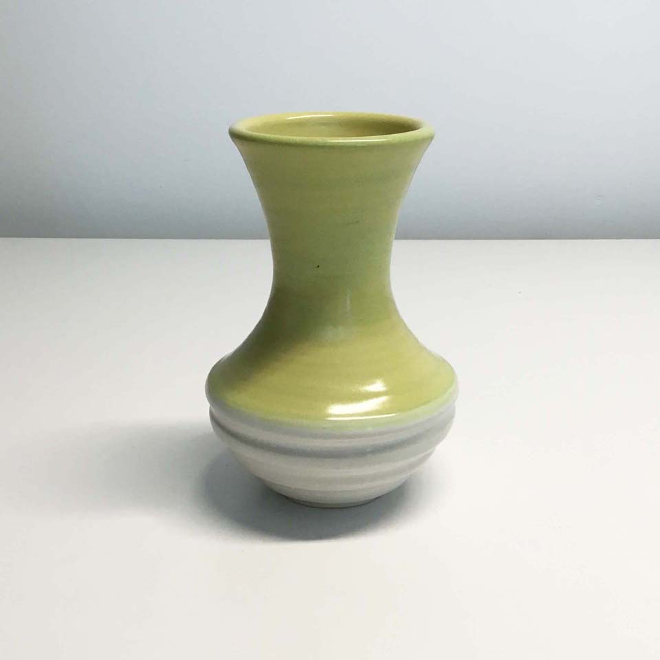 Green And White Ceramic Vase No. 686