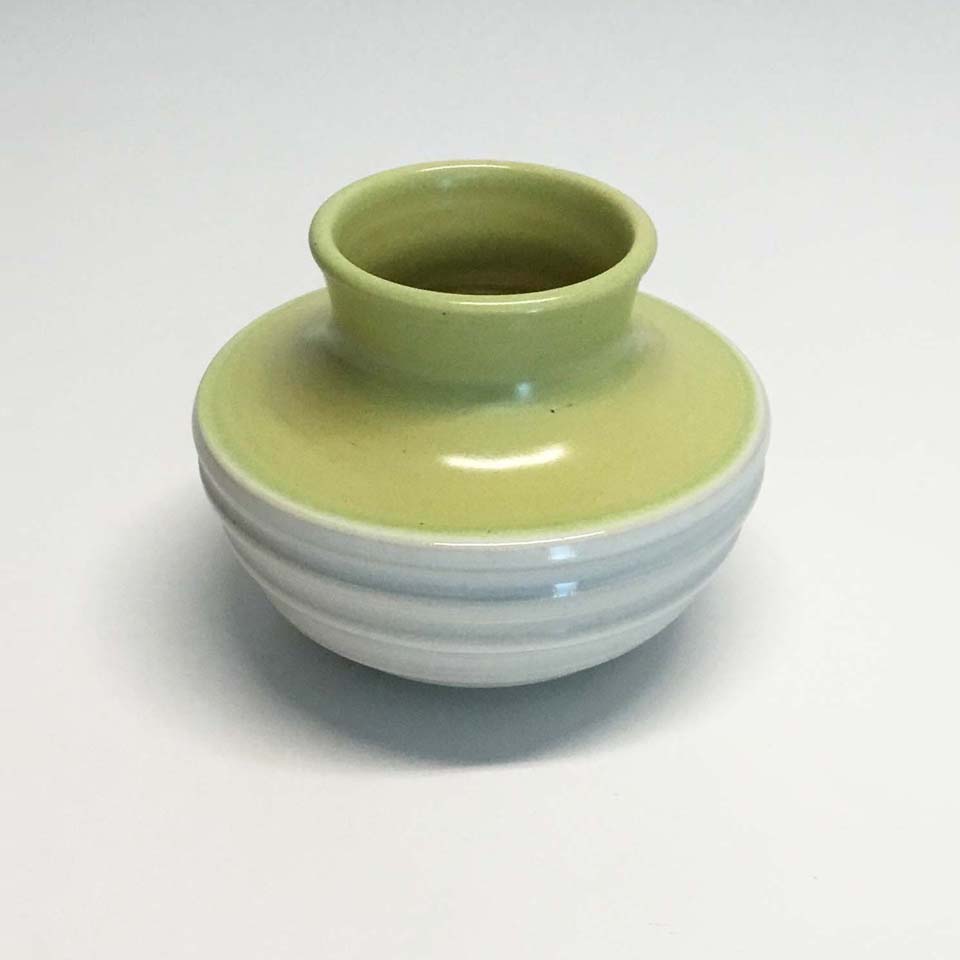 Green And White Ceramic Vase No. 687