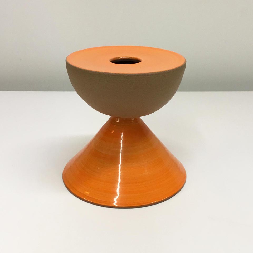 Orange Ceramic Sculptural Vase No. 779