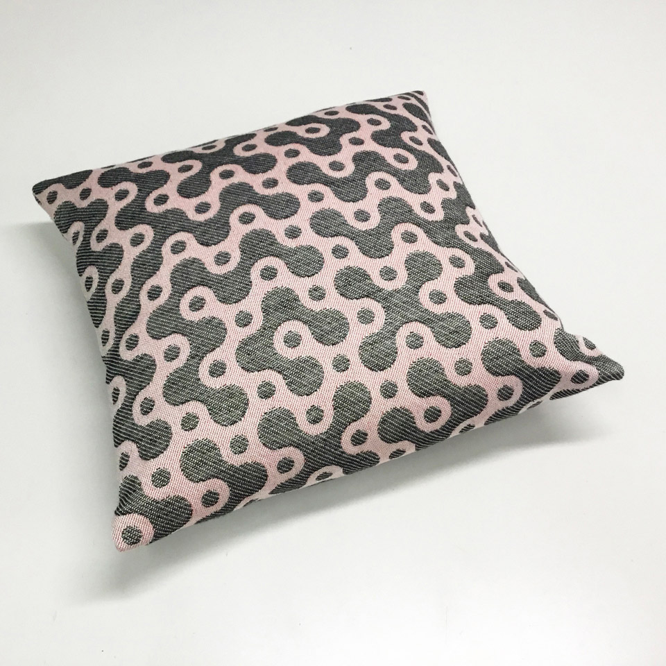 Pink + Grey Woven Pillow No. 913