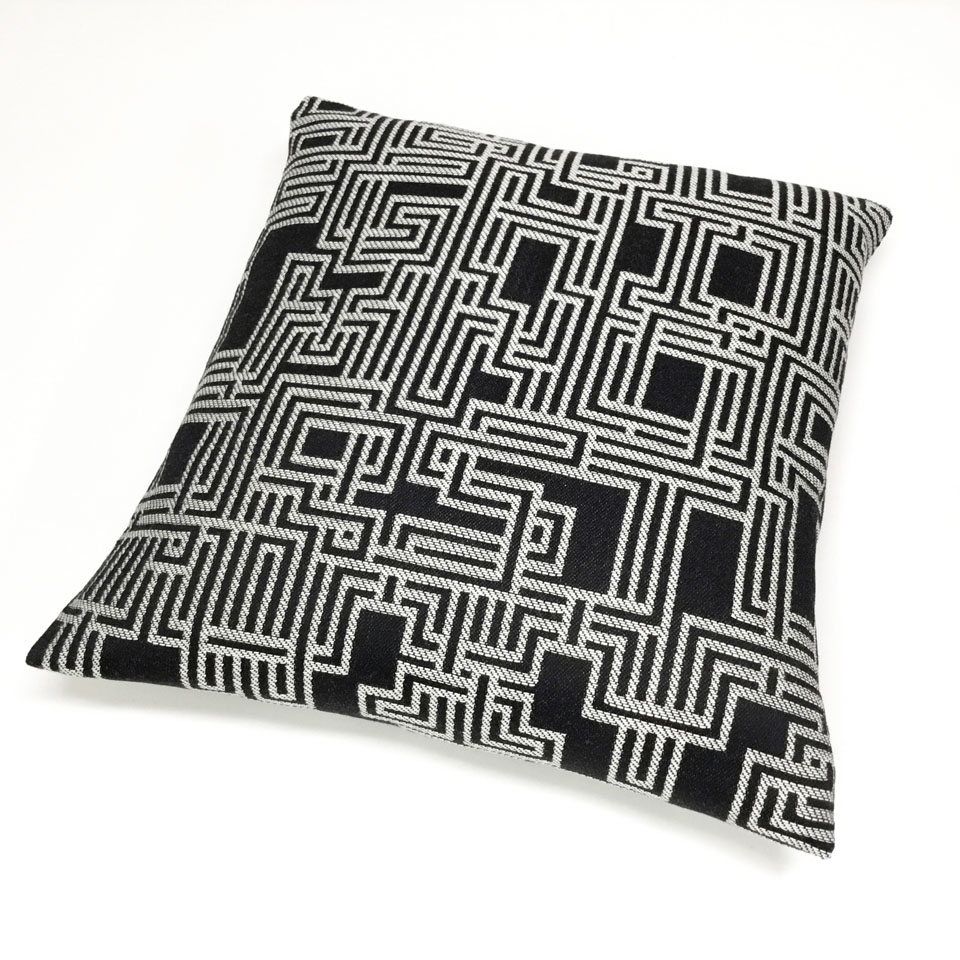 Black + Grey Woven Alphabet Pillow No. 915