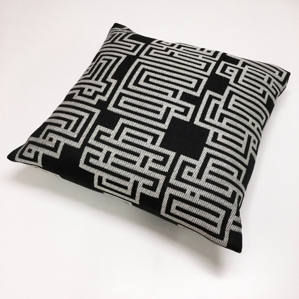 Black + Grey Woven Numbers Pillow No. 917