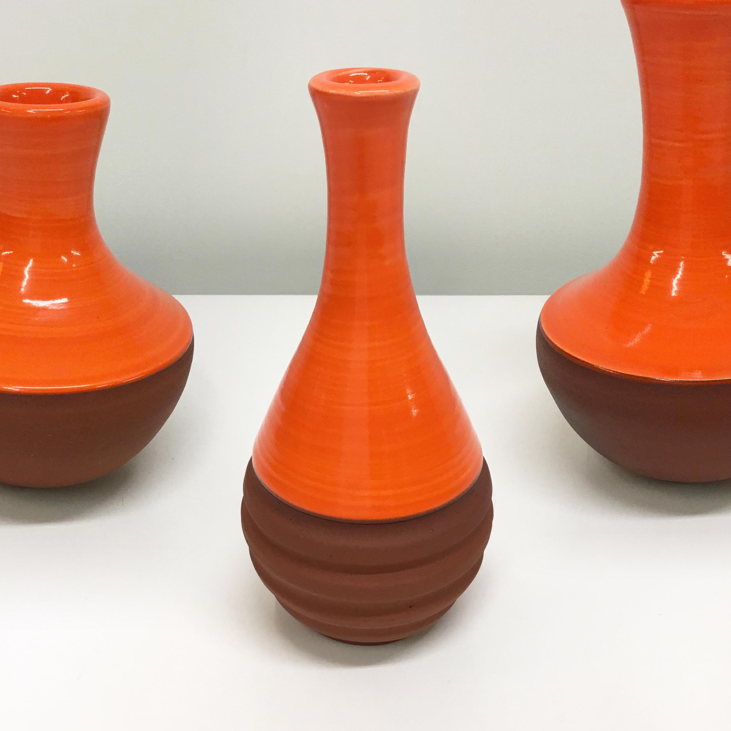 Red-Orange Ceramic Vase