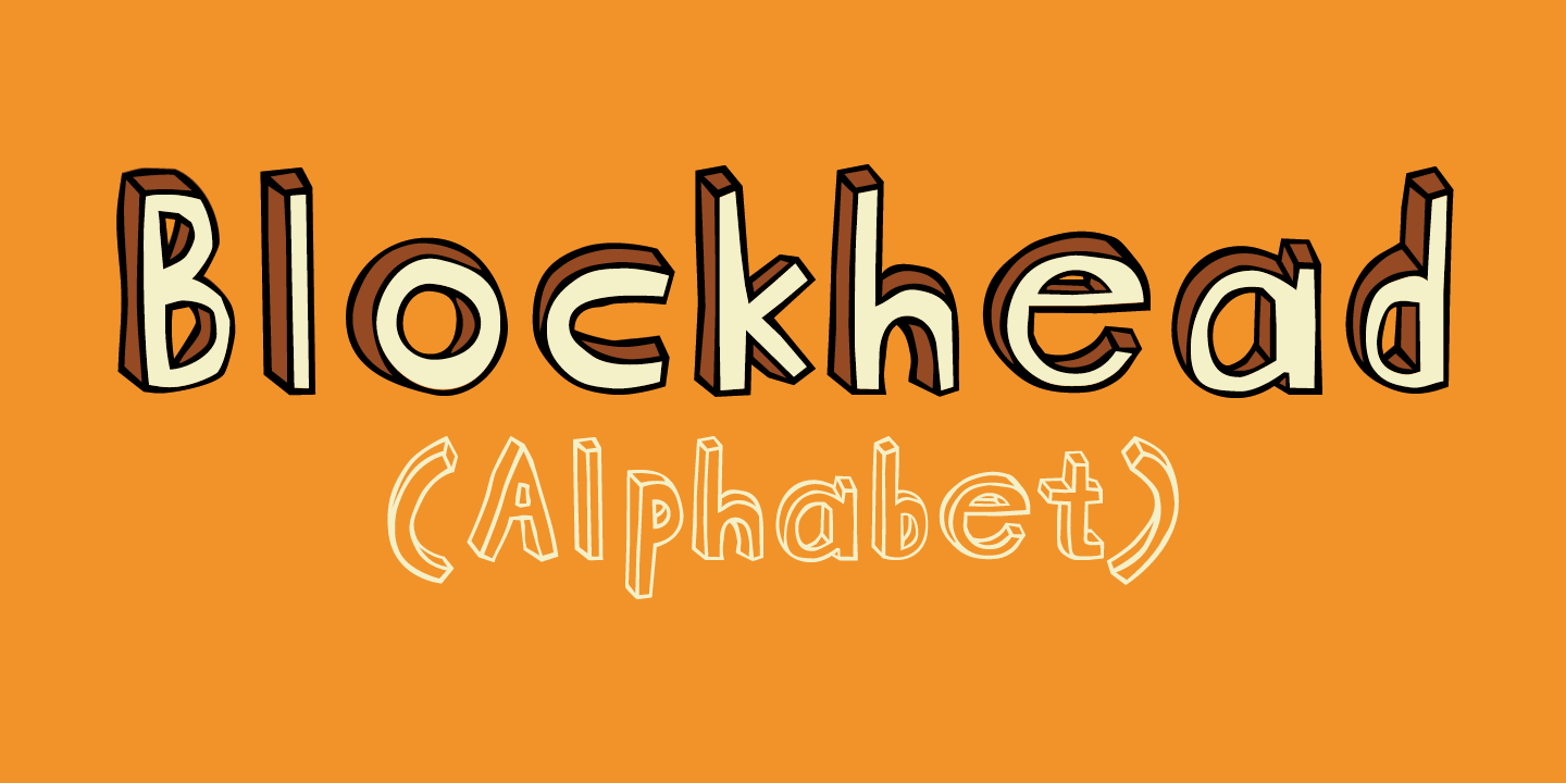 Blockhead Alphabet Font Sample 0