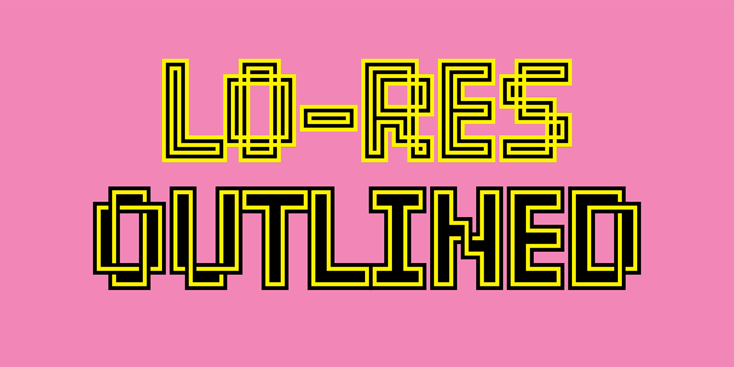 Lo-Res Outlined Font Sample 0