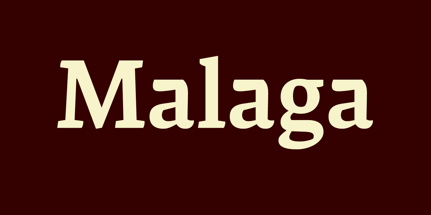 Malaga Font Sample 0
