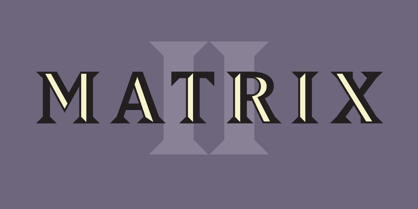 Matrix II Font Sample 0