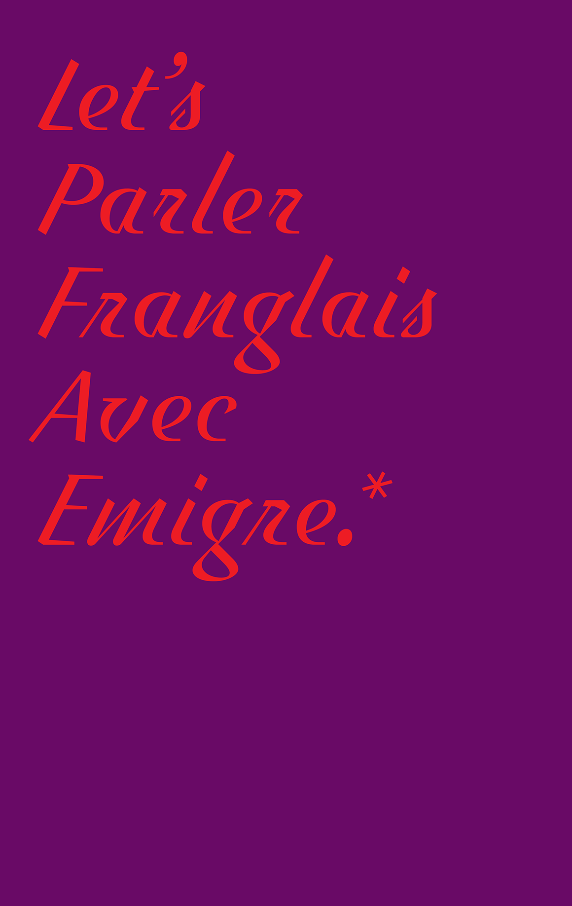 Franglais Font Specimen Catalog
