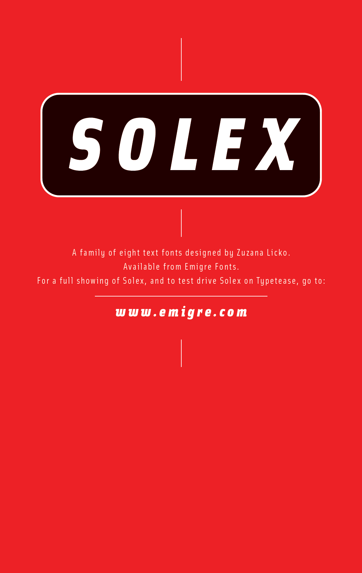 Solex Font Specimen Catalog